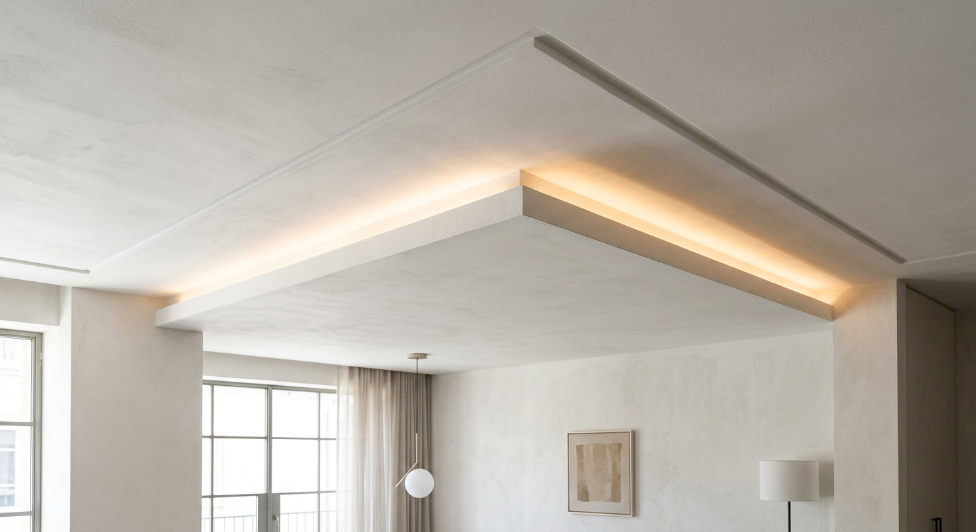 Teto de gesso iluminado com LED embutido